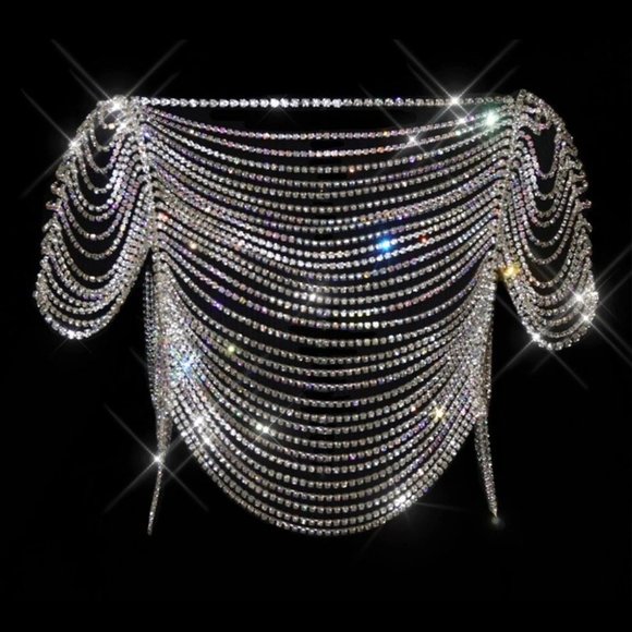 NEW Sparkling Bling Swarovski Crystal Flapper Top & Skirt - Picture 4 of 11